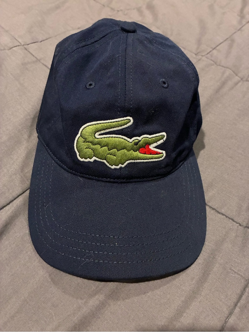 Lacoste Unisex Navy Baseball Cap with Green Crocodile Logo